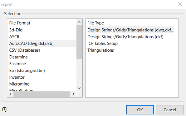 Importing triangulations from Vulcan to 3D-Dig